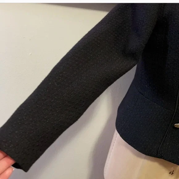 Mango MNG Black Tweed, Boucle Jacket - Picture 9 of 10